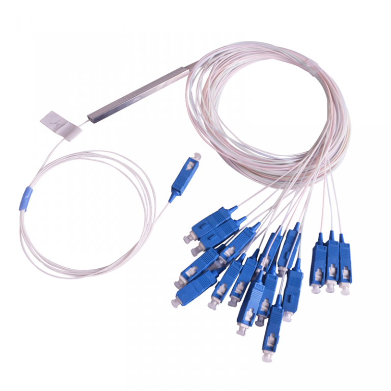 PLC Splitter 1x16 Single Mode Blockless 0.9mm Fiber Cable with SC/UPC SC/APC Connectors