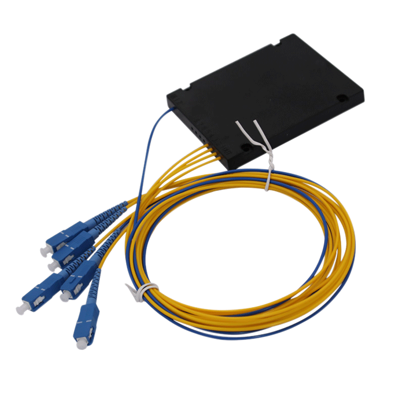 1x4 Single mode PLC Splitter Single Mode PLC Fiber Optic Splitter ABS Box Type with SC Connector